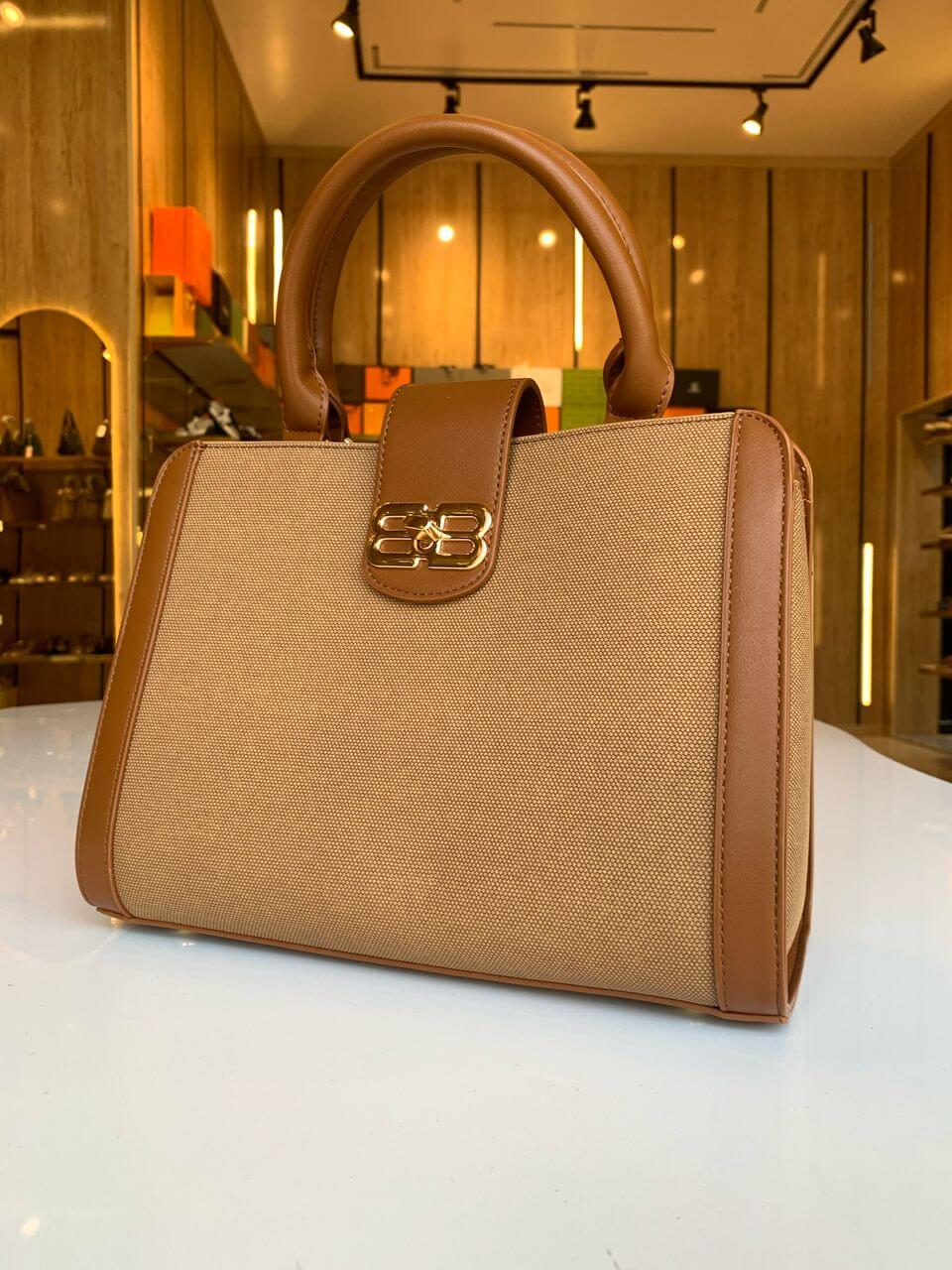 Sac à main BAGCO – Élégance quotidienne en tissu marron | Réf. : SAC-5040